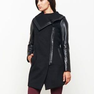 Danier Black Wool & Leather coat